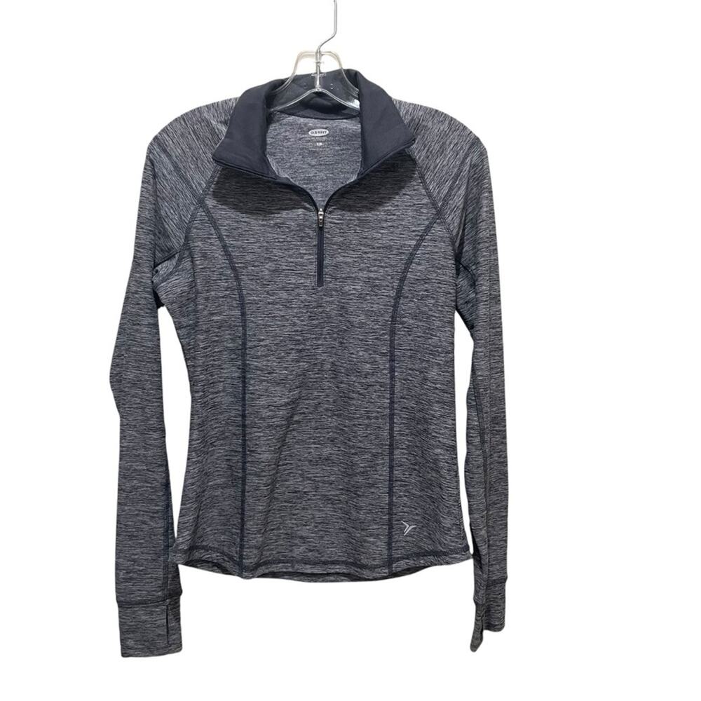 Old Navy Active Quarter Zip Long Sleeve Pullover Top Grey Size Smalll
